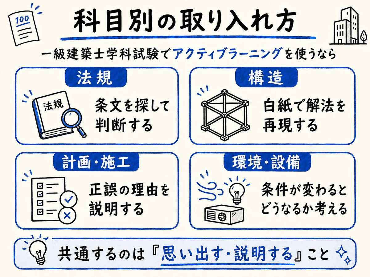 科目別のアクティブラーニング