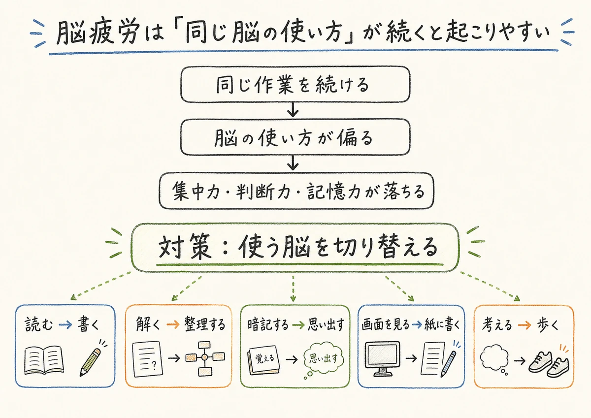 同じ作業が続いたら、使い方を切り替える