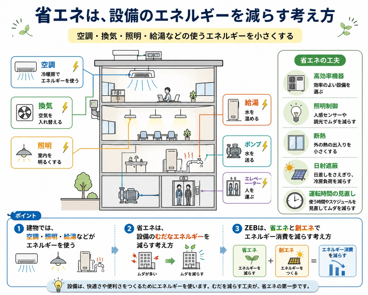 設備のエネルギー消費と省エネの考え方