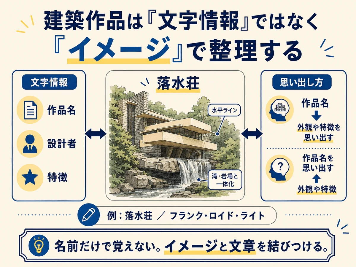 建築作品は文字情報ではなくイメージで整理する