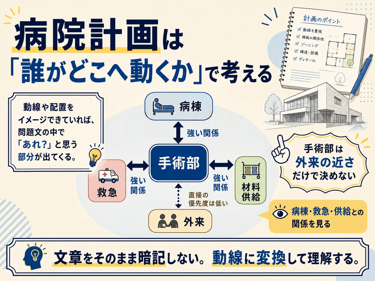 病院計画は誰がどこへ動くかで考える