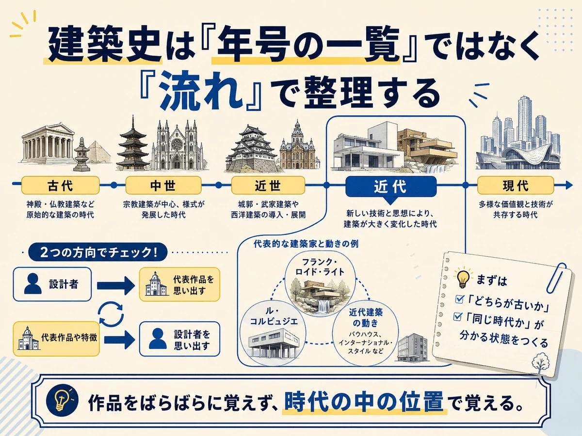 建築史は年号の一覧ではなく流れで整理する