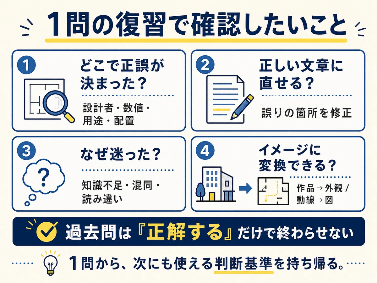 1問の復習で確認したいこと