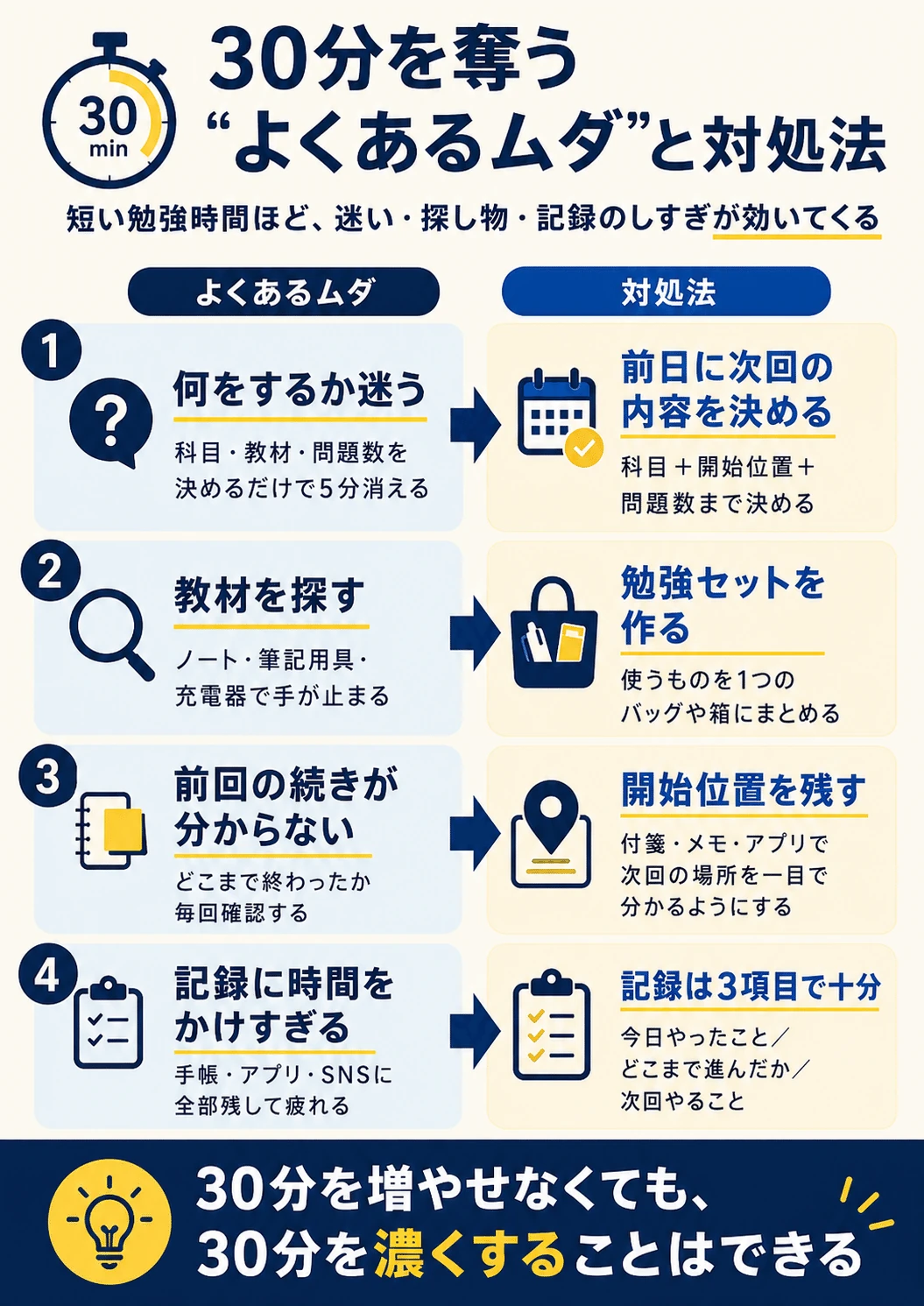 30分を奪う無駄と対処法